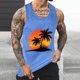 thumbnail image 4 of Camisetas de Tanque de los Hombres Tanque de los Hombres Incolor Gradiente de Impresión Cuello Redondo Correa Delgada Fuga Atrás Regular Casual Deportes Blusas de Tanque, 4 of 5