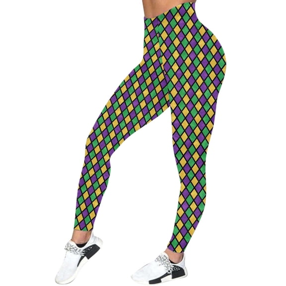 XIYON Leggings For Women High Waisted Tummy Control Sports Yoga Pants Colorful Printed Fashion Soft Yoga Pants
