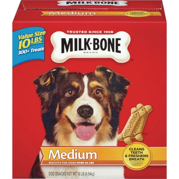 Milk-Bone Original Dog Treats, Cleans Teeth, Freshens Breath, 10 Lb. Box, Medium