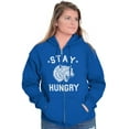 thumbnail image 3 of Stay Hungry Foodie Tiger Wolf Workout Unisex Plus Size Zip Hoodie Brisco Brands 3X, 3 of 6