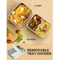 thumbnail image 4 of Stainless Steel Inner Pot with Lid for 5.5 Cups Cordless Electric Lunch Box, with Removable Tray Divider, Dishwasher Safe, Ideal for Multi-Meal Heating, 4 of 7
