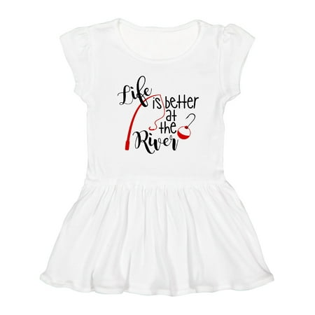 

Inktastic Life is Better at the River Fishing Pole with Bobber Girls Toddler Dress