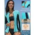 thumbnail image 3 of Charmo Women's Rash Guard UPF50+ SPF UV Protection Long Sleeve Swimsuit Tops Zip Front Swim Shirts Yoga Hiking Shirt Tops, 3 of 9