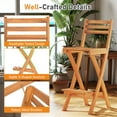 thumbnail image 4 of Gymax Outdoor Folding Bar Stools w/ Backrest Footrest Wooden Barstools Natural, 4 of 9