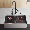 thumbnail image 3 of Oxford 36" L x 20.5" W Single Basin Farmhouse Kitchen Sink With Faucet And Additional Accessories, 3 of 17