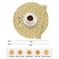 thumbnail image 6 of 15 Inch Round Placemats Set of 6, Yelllow Floral Non Slip Heat Insulation PP Table Mats, Vintage Rustic Plants Flowers Spring Washable Place Mats for Kitchen Dining Party Table Decor, 6 of 7