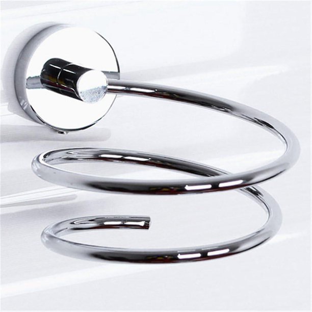 Soporte para secador de pelo en forma de espiral LIUYMXG acero inoxidable plateado