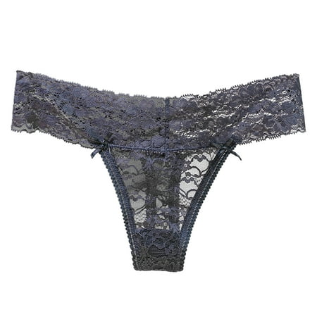 

Aayomet Briefs For Women Womens Sexy Sexy Lace Thongs Panties Underwear Low Rise T Back Underpants Gray L