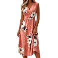 thumbnail image 2 of QUNYINEY Women Summer Dresses 2026 Floral A Line Long Sleeveless Sundress Casual V Neck Loose Fit Vacation Dresses, 2 of 5