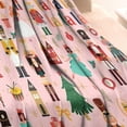 thumbnail image 3 of Pink Christmas Nutcracker Pattern Blanket,Comfortable Soft Flannel Throw Blanket,All Season,Warm Lightweight Blankets for Sofa Bed Couch Living Room Chair,30"x40", 3 of 4