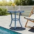 thumbnail image 3 of Ktaxon Round Patio Side Table 20 Inch, Metal Indoor Outdoor Coffee Table, Navy Blue, 3 of 10