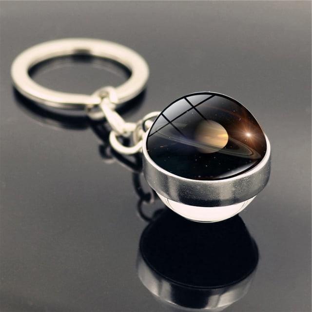 FcBaudy Keychains for Women,Wallet Keychain,Car Keychain,Cute Keychain Solar System Milk y Way Nebula Double Sided Glass Keychain Keychain Keychain