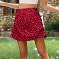 thumbnail image 2 of CHEEREAM Womens Boho Mini A Line Skirts Polka Dot Floral Printed Zip High Waist Skirt Summer Casual Everyday Short Skirt Daily Wear, 2 of 6