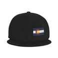 thumbnail image 2 of DouZhe Flat Brim Cap Snapback Hat, Colorado State Seal Flag Prints Adjustable Black Adult Baseball Cap, 2 of 7