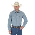 thumbnail image 1 of Wrangler Men's Western Work Shirt Washed Finish, Medium Blue Chambray, 17-36, 1 of 1