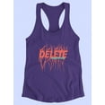 thumbnail image 3 of Delete Negativity Hot Salmon Racerback Tank Women -Image by Shutterstock, Female x-Small, 3 of 4