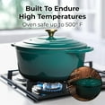 thumbnail image 3 of Kitchen 6 Quart Enameled Cast Iron Dutch Oven Pot with Lid – Premium Durability & Oven Safe up to 500°F – Heavy Duty Cookware Perfect for Bread Baking, Stews, Braising & Roasting – Emerald, 3 of 5