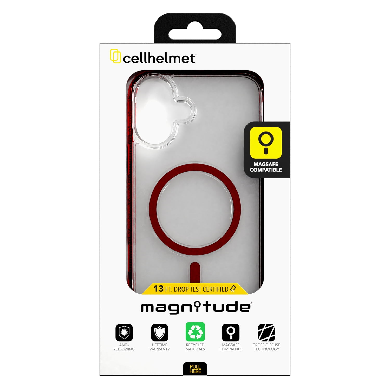 cellhelmet Magnitude Series MagSafe-Compatible Case, iPhone 16 Plus, Lava Red