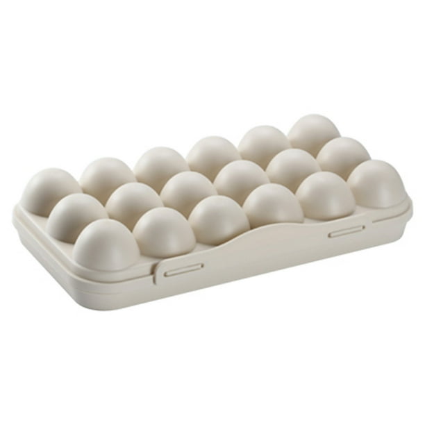 Bandeja para huevos - Plástico PP, apilable, tapa con cierre, para almacenar huevos en el frigorífico Camping