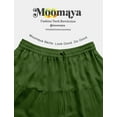 thumbnail image 5 of Moomaya Womens Solid Cotton Maxi Skirt with Pockets | Tiered 40-Inch Long Skirt | Elastic Waist Resort Wear | Summer Outfit, 5 of 7