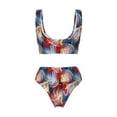 thumbnail image 6 of Rocae Hawaiian Style for Bikini Set for Women Two Piece Sexy High Swimsuits Split Crossover Bikini Medium, 6 of 9