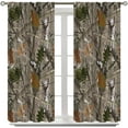 thumbnail image 2 of Camo Hunting Windows Curtains, Forest Camouflage Oak Branches Leaves Mossy Hunting Lodge Camp Cabin Theme Windows Door Curtain for Bedroom 52x63in Blackout, 2 of 6
