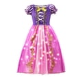 thumbnail image 4 of Kids Rapunzel Belle LED Light Up Costume Girl Halloween Princess Carnival Party Dress Cosplay Snow White&Aurora Birthday Clothes, 4 of 5