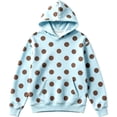 thumbnail image 3 of Girls Polka Dot Print Hoodie, Long Sleeve Pullover Sweatshirt with Pouch Pocket for Fall, 3 of 4