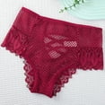 thumbnail image 2 of Rohuuque Women's Lace Panties High Waist Bow Crossed Back Panties Butt Lifting Shapewear Invisibles Comfort Underwear Burgundy, 2 of 5