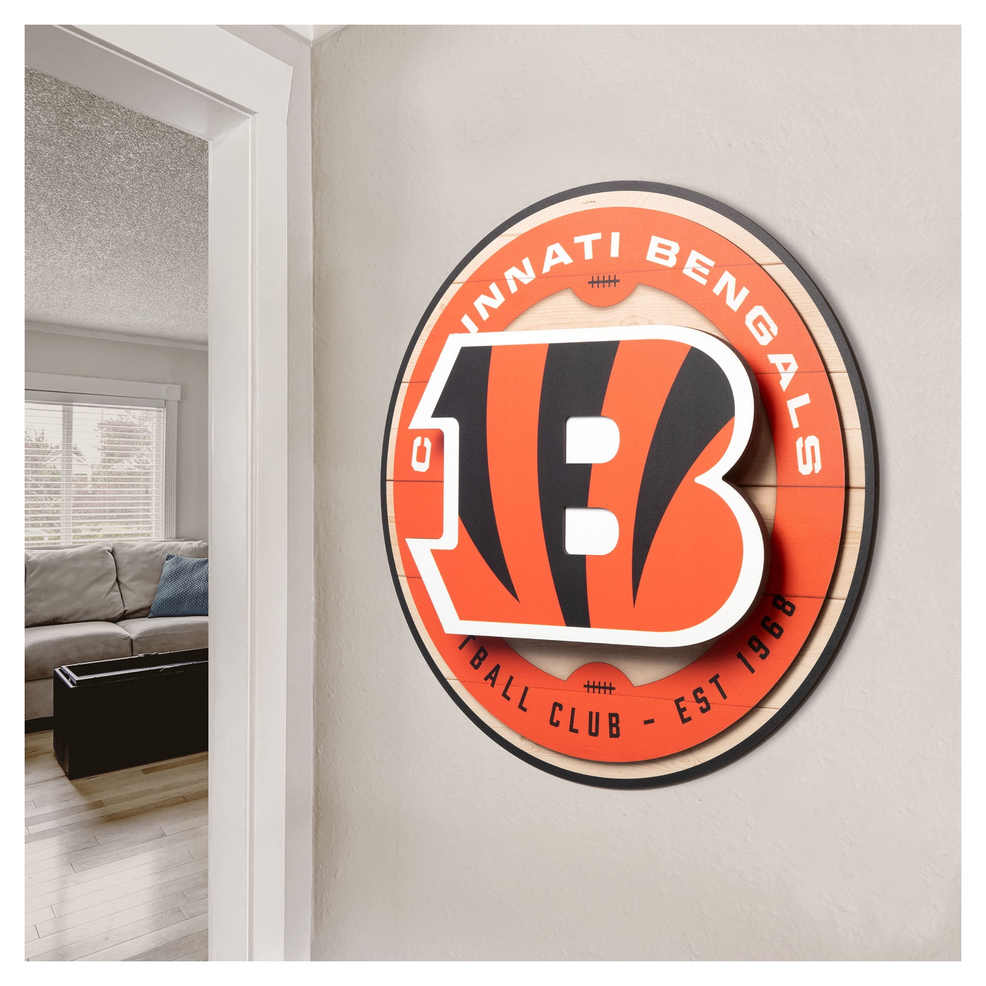 IDNA Cincinnati Bengals 15" x 15" 3DX Logo Circle Backer Wall Art