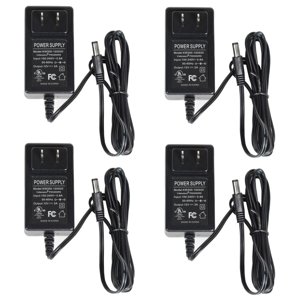 VideoSecu 4x 12V DC 2A Security Camera Power Adapter 100V240V AC