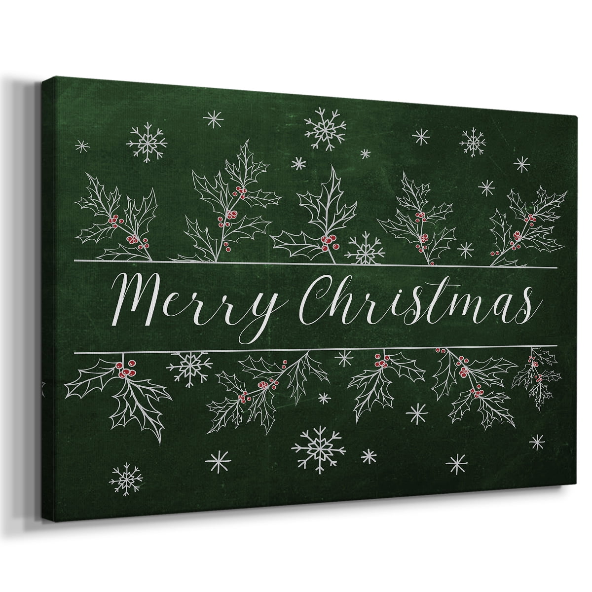 Merry Christmas Holly- Gallery Wrapped Canvas