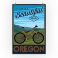 thumbnail image 2 of Oregon, Life is a Beautiful Ride, Mountain Bike Scene (16x24 Giclee Gallery Art Print, Vivid Textured Wall Decor), 2 of 3