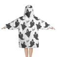 thumbnail image 2 of Halloween Black Ghosts with Boo Blanket Hoodies for Kids 6-13YR Oversize Wearable Blanket Hoodies for Boys Girls Teens, 2 of 7
