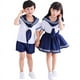 thumbnail image 2 of Uniforme escolar para niños, disfraz de JK, cuello azul marino, traje de marinero japonés, fotografía de niña, disfraz de guerrero marinero de jardín de infantes, 2 of 5