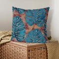 thumbnail image 3 of Blue Leaf Pillow Covers 18X18 Inch Summer Tropical Monstera Leaves Plant Decorative Pillow Cases Set of 2 Botanical Cotton Linen Throw Pillows Modern Home Decor for Couch Cushion Outdoor, 3 of 6