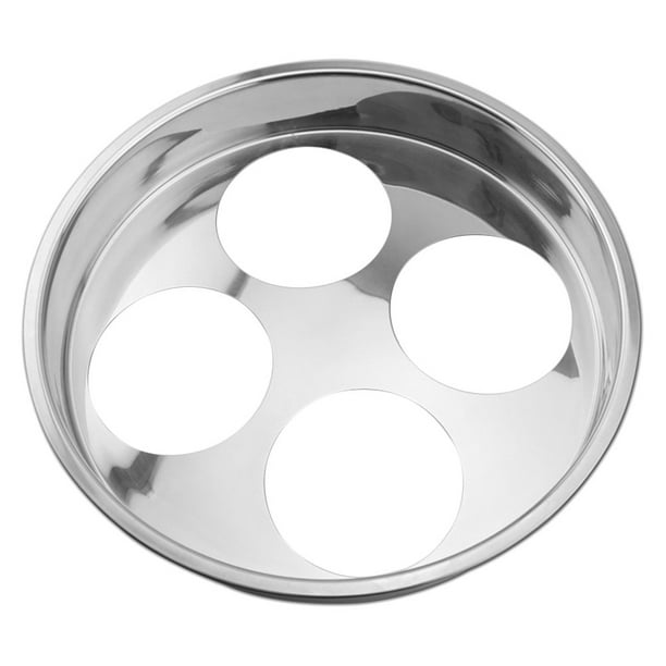 Colador de malla de araña, cesta de pasta de acero inoxidable, rejilla de 4 orificios, bandeja de soporte para colador de malla de araña, ideal para cocinar y escurrir albóndigas y fideos