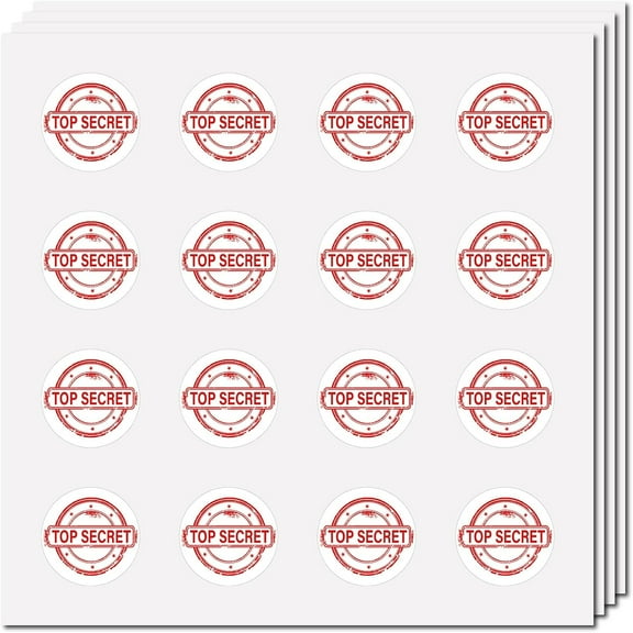 128Pcs Top Secret Stickers Decal Self-Adhesive Waterproof Sticker Round Decals Bulk Stickers for Scrapbooking Water Bottles Laptop Luggage Cup Computer Diary Skateboard Red 2.5x2.5cm DIY