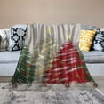thumbnail image 2 of Shiartex Christmas Trees Pillow Cover Red Ribbon Print Throw Blanket Blanket for Bed Couch Car for Kids and Adults All Seasons Exquisite Gifts 40x50in, 2 of 6