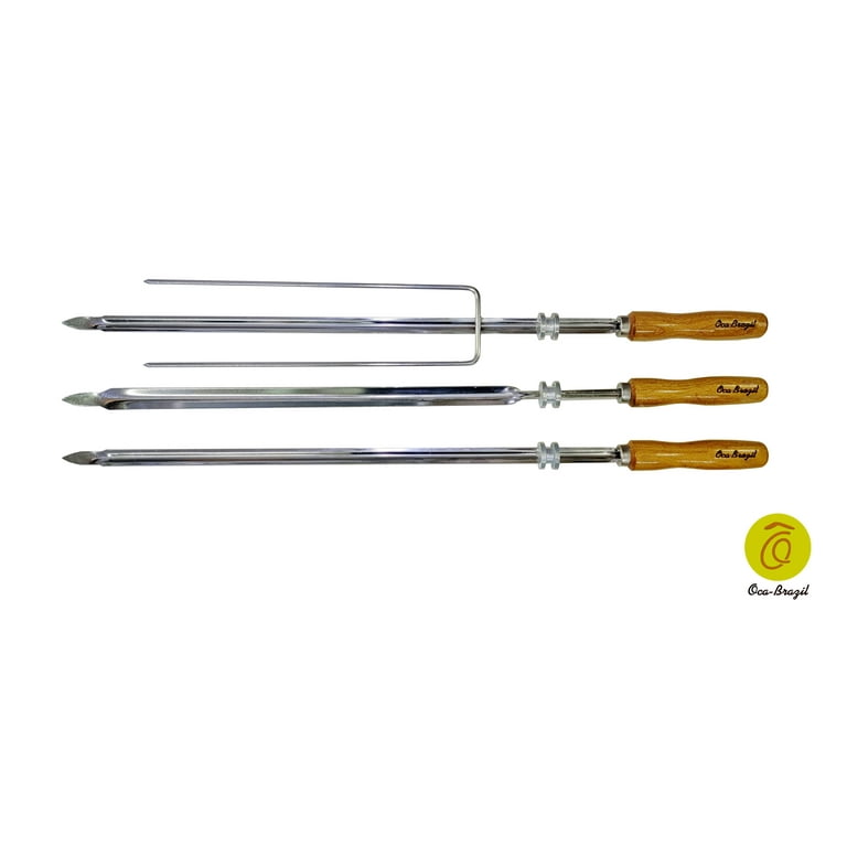Set Di 3 Spiedini Brasiliani Goias Per Barbecue, In Acciaio Inox, 71,1 Cm, Grado Professionale, Ideali Per Arrosti