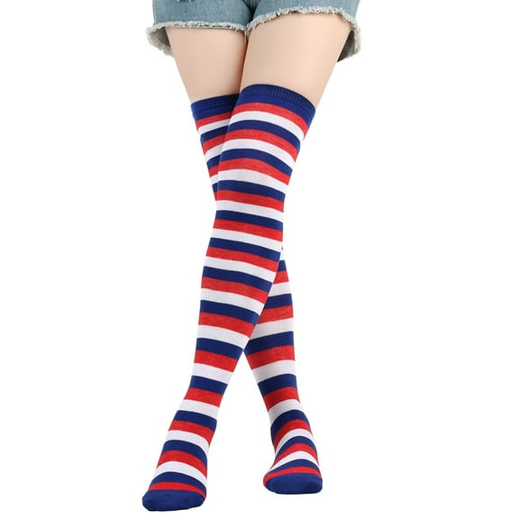Zhuge 2 Pairs Over Knee Socks Knee-High Socks High Thigh Boot Stockings Women Knee Highs Socks for Girl Cosplay, Daily Wear,A02