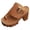 Brown, variant on Rokment Platform Dressy Flip Flops for Women Ladies 2026 Fashion Casual Leather Buckles Ankle Strap Chunky Lug High Heels Comfortable Arch Support Dress Sandals Black Size 6.5