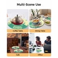thumbnail image 2 of 15 Inch Round Placemats Set of 4, Happy Easter Rabbits Non Slip Heat Insulation PP Table Mats, Spring Daisy Green Silhouette Yellow Washable Place Mats for Kitchen Dining Party Table Decor, 2 of 7
