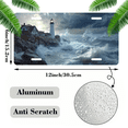 thumbnail image 2 of 1 Pcs 2D Flat License Plate Covers & Frames, Lighthouse by For Decorative Front, Waterproof For Decoration Aluminum License Plate Covers & Frames Cover For Men Women, 12" X 6", 2 of 5