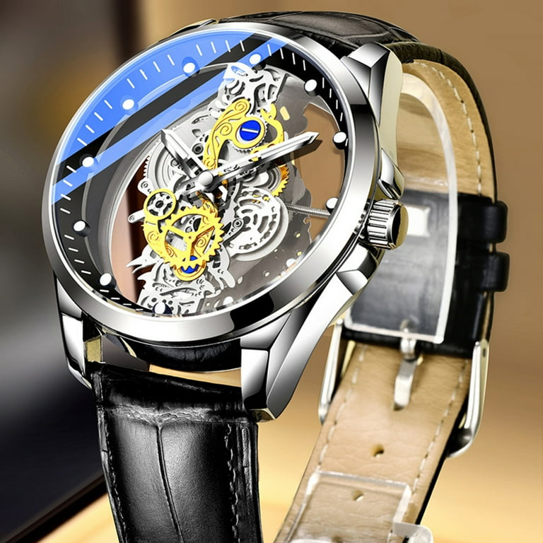 Bluethy Men Watch Pointer Design Round Dial Luminous Hollow High