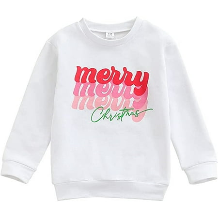 

Canis Kid Girl Boy Christmas Sweatshirt Letter Long Sleeve Round Neck Pullover