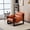Retro Orange#1, variant on Accent Chairs Coffee Table & Armchair Set,Vintage Luxury Style, a high-back reading chair (Antique Dark Grey) & a solid wood coffee table (Natural Wood) , suitable for living rooms and bedroom rela