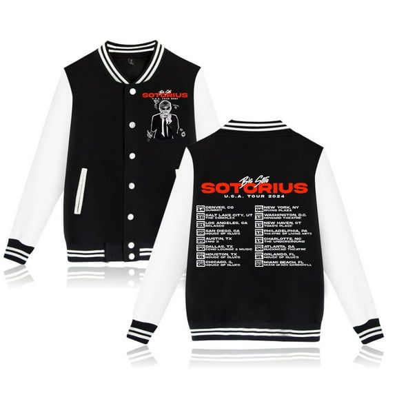 Big Soto Merch Sotorius U.S.A Tour 2024 Baseball Jacket Fashion Clothes Unisex Long Sleeve