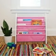 thumbnail image 2 of Modern Sling Bookshelf- White w/ Pink, 2 of 8