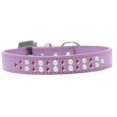 thumbnail image 1 of Two Row Pearl And Pink Crystal Size 18 Lavender Dog Collar, 1 of 1